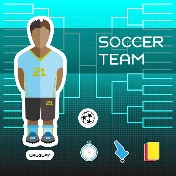 Equipo de Fútbol de Uruguay — Vector de stock