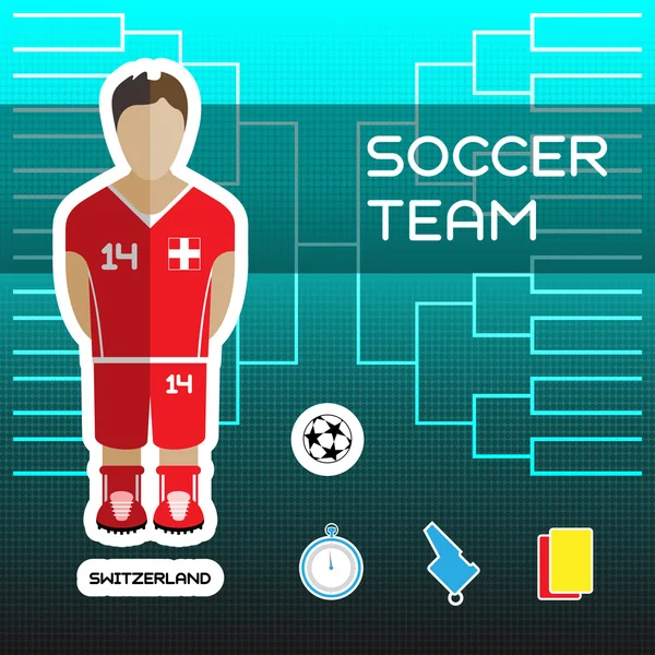 Switzerland Soccer Team — Stock Vector