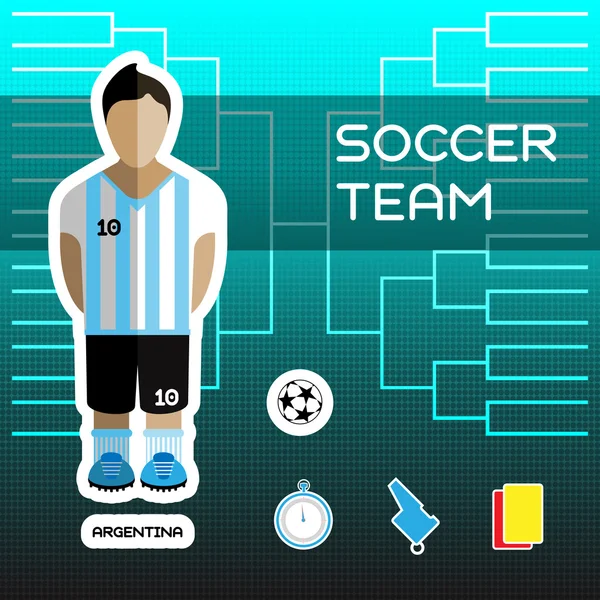 Equipo de Fútbol de Argentina — Vector de stock