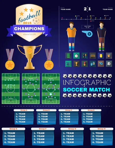 Infographic Soccer Match — ストックベクタ