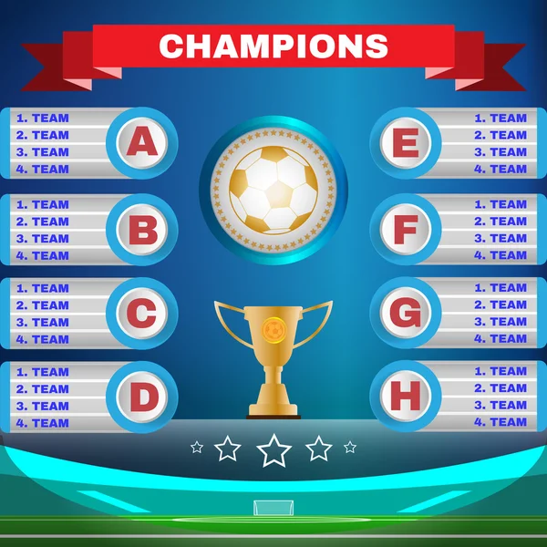 Modèle des champions de soccer — Image vectorielle