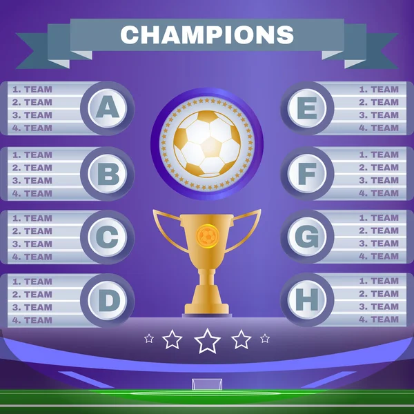 Modèle des champions de soccer — Image vectorielle