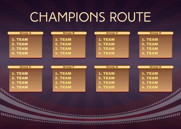 Soccer Scoreboard Groups and Teams — 스톡 벡터