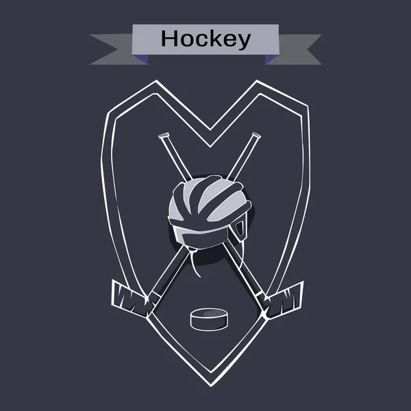 Símbolo de emblema de insignia de hockey — Archivo Imágenes Vectoriales