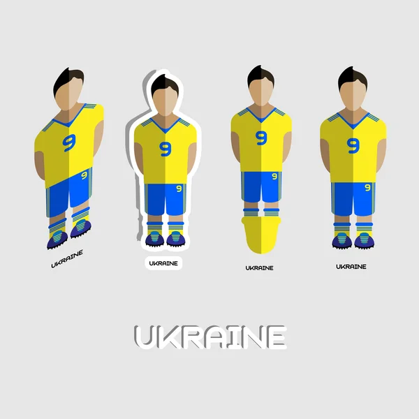 Ukraine Soccer Team Sportswear Template — Stock Vector