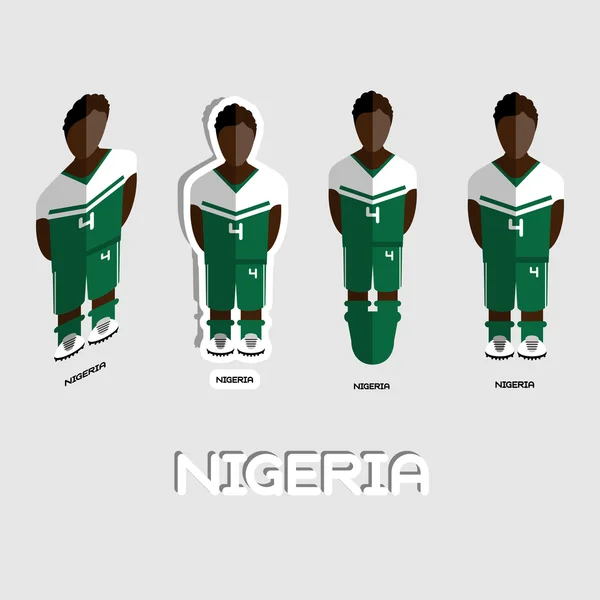 Equipo de fútbol de Nigeria Plantilla de ropa deportiva — Archivo Imágenes Vectoriales