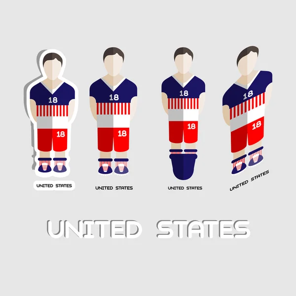 United States Soccer Team Sportswear Template — Stock Vector