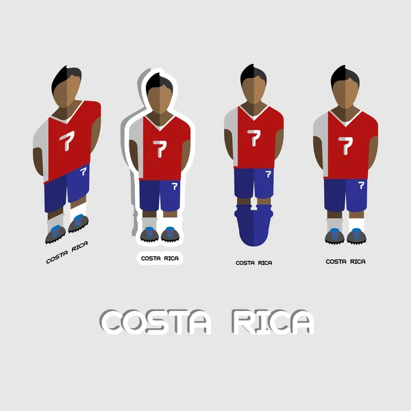 Costa Rica Soccer Team Sportswear Template — 스톡 벡터