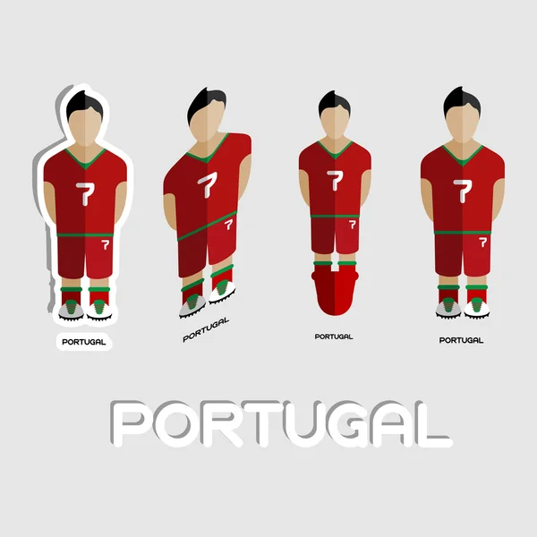 Portugal plantilla de ropa deportiva de equipo de fútbol — Vector de stock