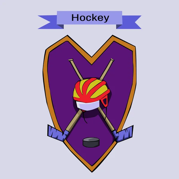 Símbolo de emblema de insignia de hockey — Archivo Imágenes Vectoriales