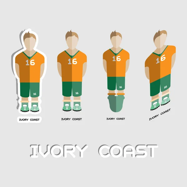 Ivory Coast Soccer Team Sportswear Template —  Vetores de Stock