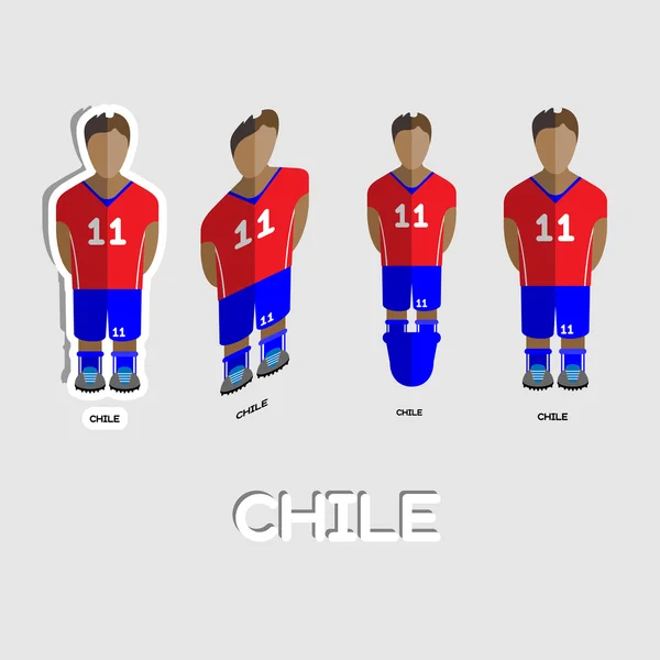 Chile Soccer Team Sportswear Template — 스톡 벡터