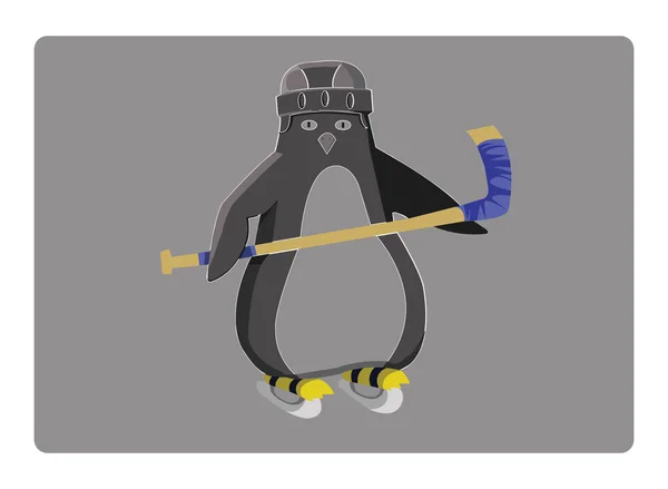 Хокей Пінгвін Емблема Ілюстрація — стоковий вектор