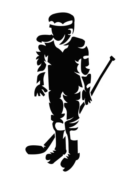 Jugador de hockey silueta de la mascota — Archivo Imágenes Vectoriales