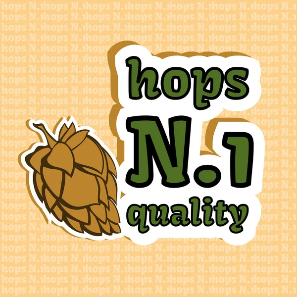 Hops Number 1 Quality Beer ingredient — Stock Vector