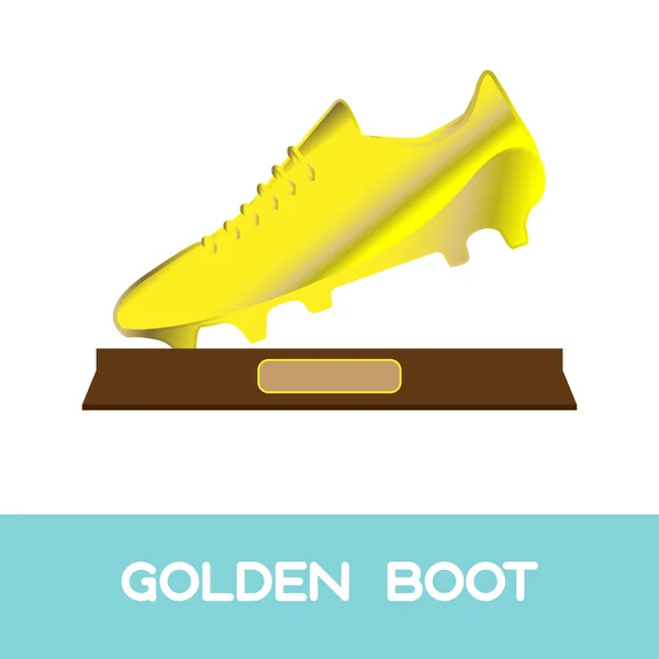 Goldener Schuh Fußball Belohnung — Stockvektor