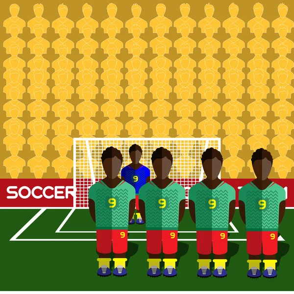 Cameroon Soccer Club Penalty on Stadium — Wektor stockowy