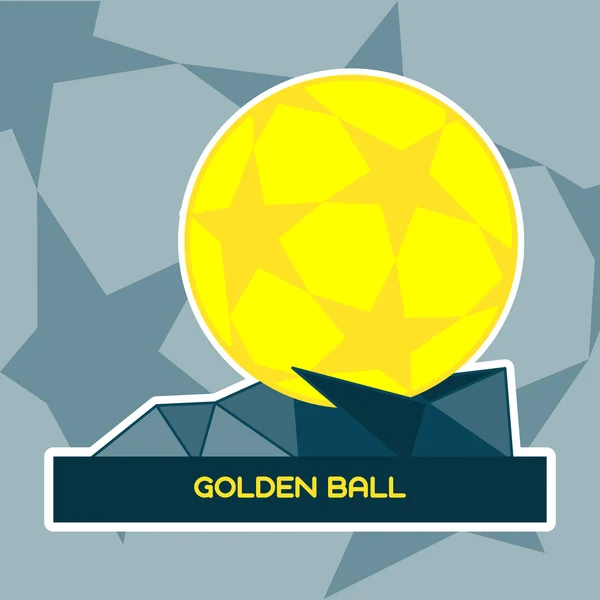 Premio Bola de Oro de Fútbol en un Stand — Archivo Imágenes Vectoriales