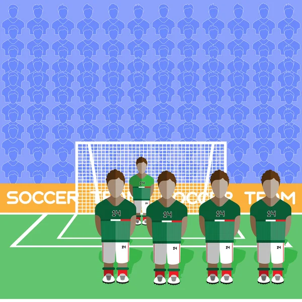 Mexico Soccer Club Penalty on a Stadium — 图库矢量图片