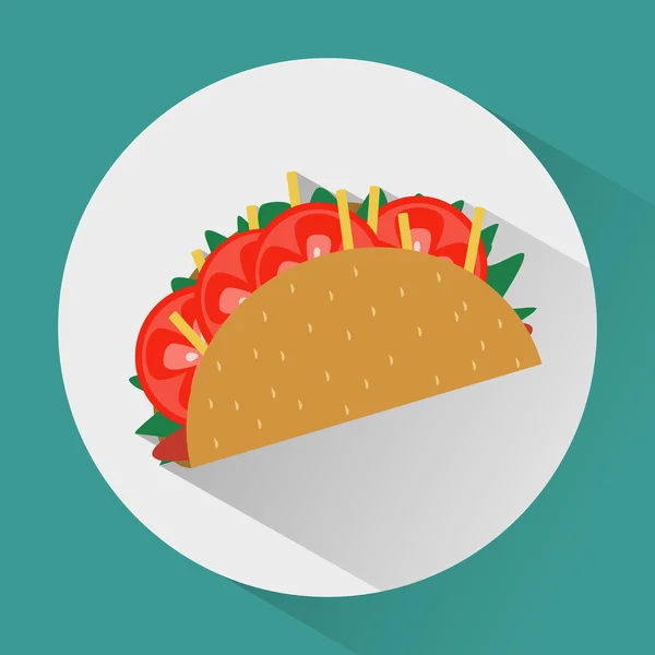 Taco colorful round icon — Stock Vector