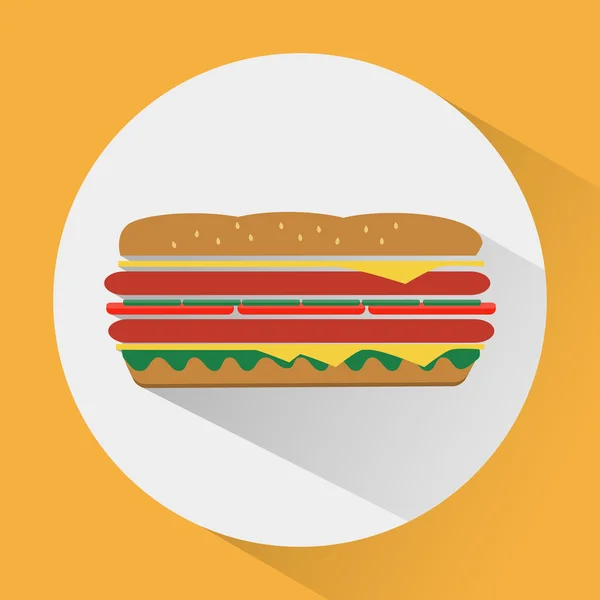 Sandwich colorful round icon — Stockový vektor