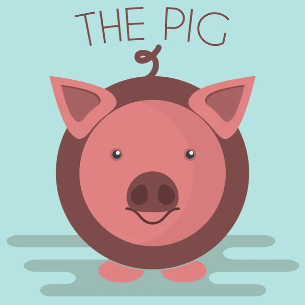 Mascote de porco Ilustração — Vetor de Stock