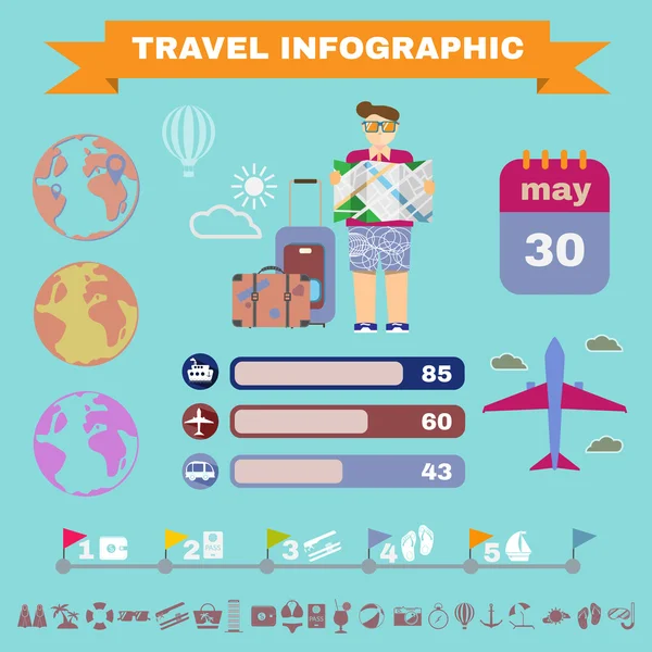 Bunte Reise-Infografiken. — Stockvektor