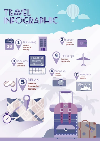 Urlaubsplaner Wohnung Sommer Infografik. — Stockvektor