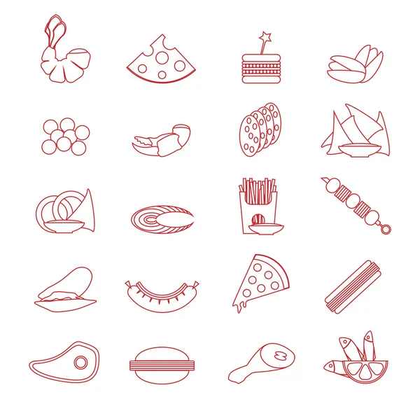 Snacks alimentaires Silhouette — Image vectorielle