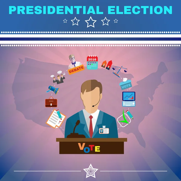 Usa Presidential Election Debates Banner — 스톡 벡터