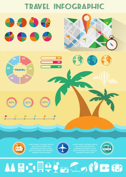 Illustrazione di infografiche da viaggio colorate Vettoriali Stock Royalty Free