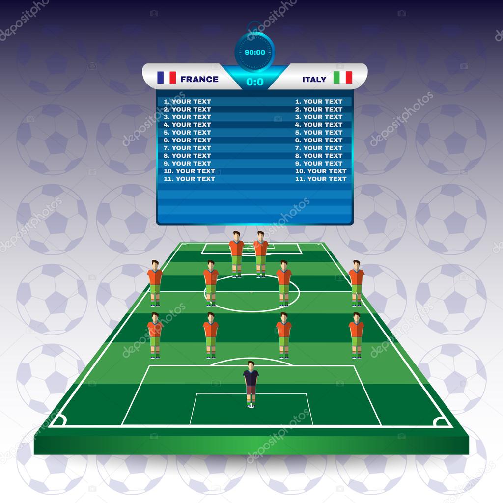 Soccer Match Scoreboard on a Playfield