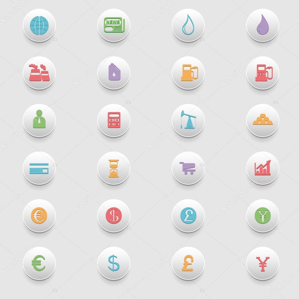 Buisiness colorful icons set.