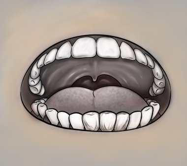 Mouth close up gray image clipart