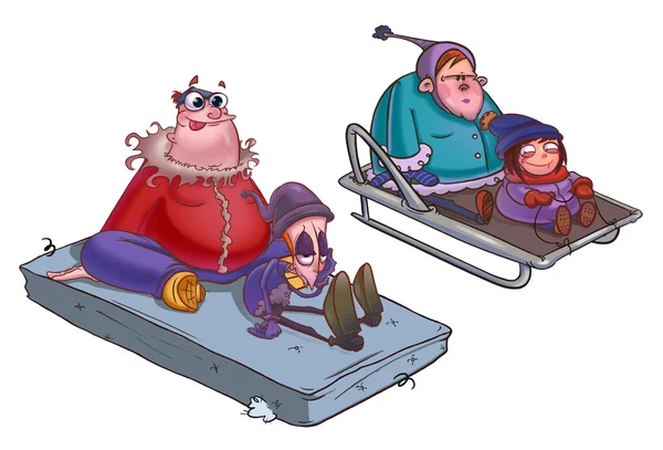 Riding the sledge — Stock Photo, Image