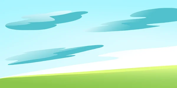 ซันนี่ซัมเมอร์กรีนทุ่งหญ้าที่มีเมฆท้องฟ้า . — ภาพถ่ายสต็อก