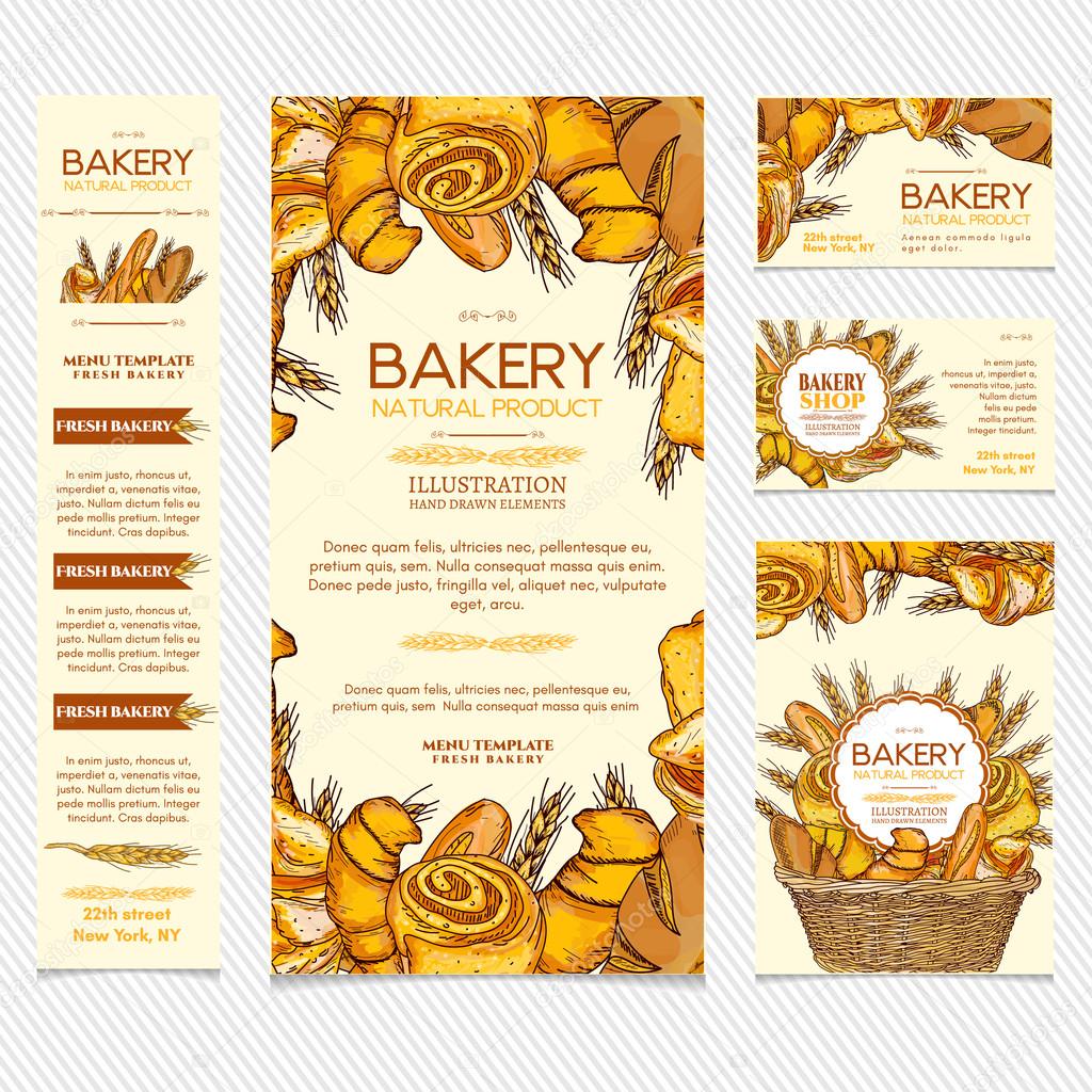Bakery products restaurant menu template Stock Vector Image by Pertaining To Product Menu Template