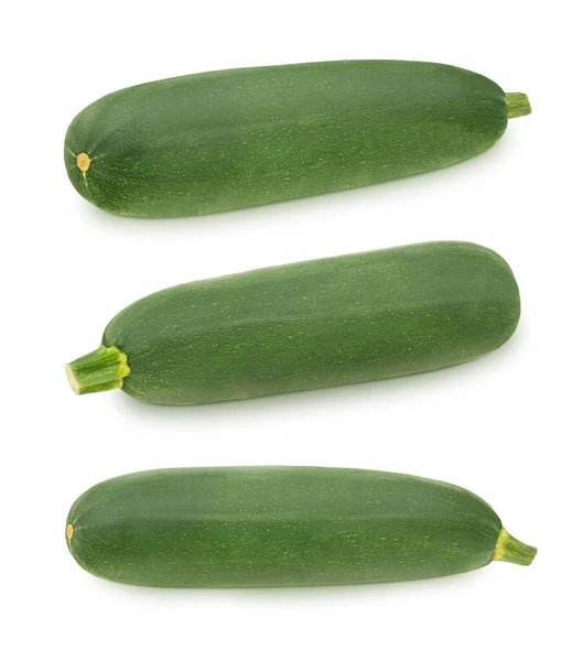 Set of fresh whole green vegetable marrow zucchini isolated on a white background. — Stock Photo, Image