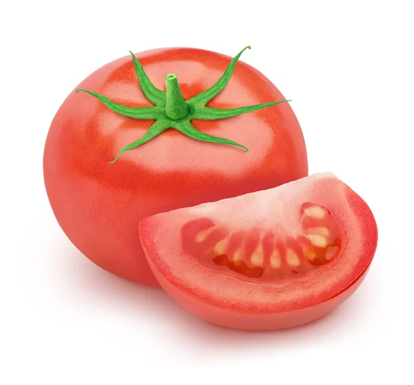 Vegetable composition with fresh red tomatoes isolated on a white background. — Stock Photo, Image