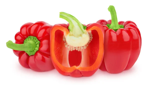 在白色背景上分离的带有甜椒的蔬菜组合物. — 图库照片