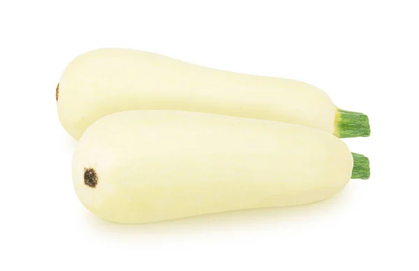 Σύνθεση λαχανικών με ολόκληρα φρέσκα κολοκυθάκια που απομονώνονται σε λευκό φόντο. — Φωτογραφία Αρχείου