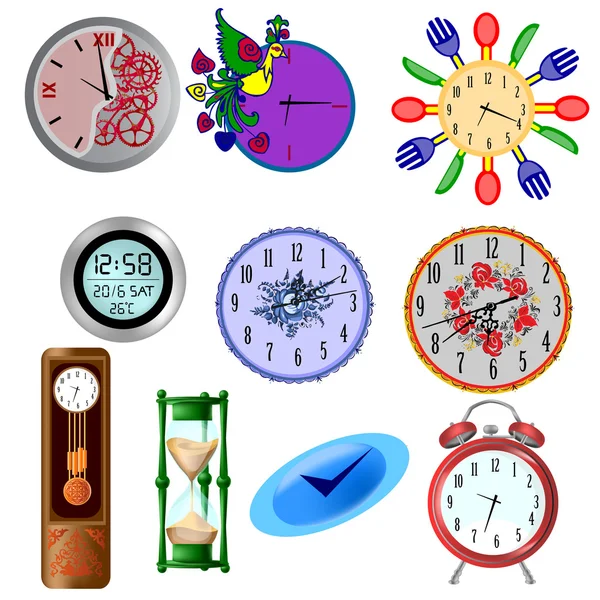 Clip-arte com relógio — Vetor de Stock