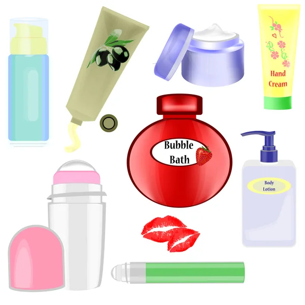 Clip-art with cosmetics — Stock Vector