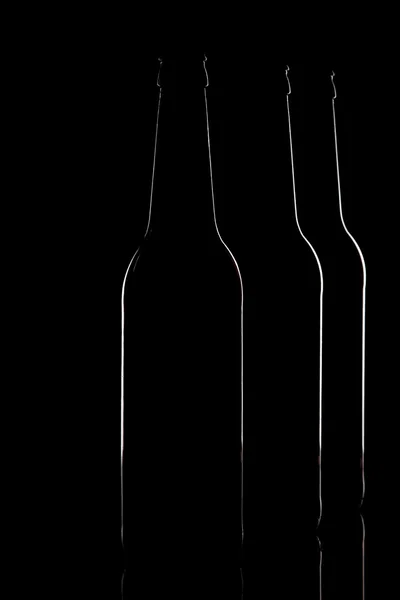 Contornos de garrafas de cerveja escura — Fotografia de Stock