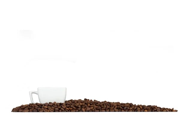 Copo com café e grãos de café — Fotografia de Stock