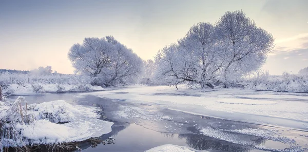 Mattina invernale gelida — Foto Stock