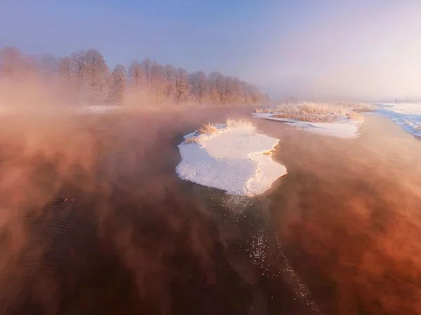 Foggy winter sunrise — Stock Photo, Image