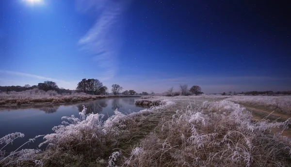 Paysage hivernal nocturne — Photo