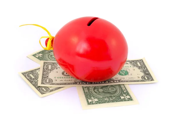 Red balloon piggy Bank — Stock Photo, Image