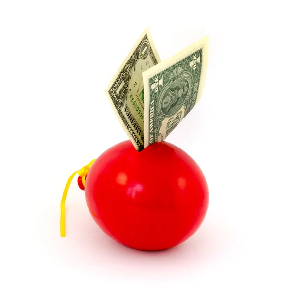 Red balloon piggy Bank — Stock Photo, Image